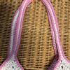 กระเป๋าถักเชือกฟอก ต่อดอกลายกุหลาบสีชมพู Handmade 100%by wideshop - Image 2