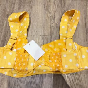 บราครอปสีเหลืองลายจุด ยืดสม๊อคหลัง มีตะขอ Size 36