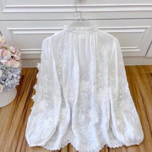 เสื้อแขนยาวลูกไม้ ปักลายดอกไม้ Free Size