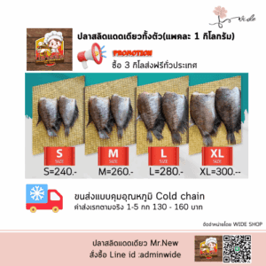 ปลาสลิด Mr.New (Homemade) SIZE L ปลาสลิดบางบ่อแดดเดียว เกรดพรีเมียม